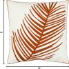 SAFAVIEH Pillow Collection 18-Inch Fern Leaf Pillow, White and Rust, Set of 2