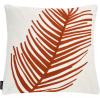 SAFAVIEH Pillow Collection 18-Inch Fern Leaf Pillow, White and Rust, Set of 2