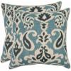 SAFAVIEH Pillow Collection 22-Inch Paisley Pillow, Blue and Grey, Set of 2(Blue)