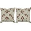 SAFAVIEH Pillow Collection 22-Inch Paisley Pillow, Blue and Grey, Set of 2(Gray)