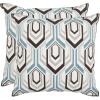 SAFAVIEH Pillows Collection Indie Decorative Pillow, 18-Inch, Brown and Grey, Set of 2