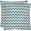SAFAVIEH Pillows Collection Striped Taelea Decorative Pillow, 18-Inch, Navy Blue, Set of 2(Blue Rain)