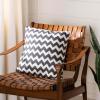 SAFAVIEH Pillows Collection Striped Taelea Decorative Pillow, 18-Inch, Navy Blue, Set of 2(Charcoal)