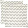 SAFAVIEH Pillows Collection Striped Taelea Decorative Pillow, 18-Inch, Navy Blue, Set of 2(Light Grey)