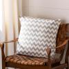 SAFAVIEH Pillows Collection Striped Taelea Decorative Pillow, 18-Inch, Navy Blue, Set of 2(Light Grey)