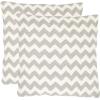 SAFAVIEH Pillows Collection Striped Taelea Decorative Pillow, 18-Inch, Navy Blue, Set of 2(Light Grey)