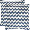 SAFAVIEH Pillows Collection Striped Taelea Decorative Pillow, 18-Inch, Navy Blue, Set of 2(Navy Blue)
