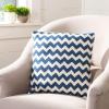 SAFAVIEH Pillows Collection Striped Taelea Decorative Pillow, 18-Inch, Navy Blue, Set of 2(Navy Blue)