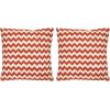 SAFAVIEH Pillows Collection Striped Taelea Decorative Pillow, 18-Inch, Navy Blue, Set of 2(Orange Sunburst)