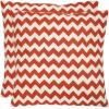 SAFAVIEH Pillows Collection Striped Taelea Decorative Pillow, 18-Inch, Navy Blue, Set of 2(Orange Sunburst)