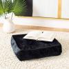 SAFAVIEH Primrose Glam 18-inch Blush Pink Velvet Square Floor Pillow, 0(Black)