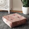SAFAVIEH Primrose Glam 18-inch Blush Pink Velvet Square Floor Pillow, 0(Pink)