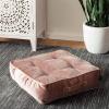 SAFAVIEH Primrose Glam 18-inch Blush Pink Velvet Square Floor Pillow, 0(Pink)