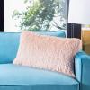 SAFAVIEH Soleil Indoor/Outdoor Shag Throw Pillow, 22″x22″, Champagne(Blush)
