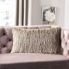 SAFAVIEH Soleil Indoor/Outdoor Shag Throw Pillow, 22″x22″, Champagne(Champagne)