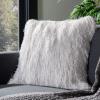 SAFAVIEH Soleil Indoor/Outdoor Shag Throw Pillow, 22″x22″, Champagne(Pearl)