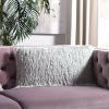 SAFAVIEH Soleil Indoor/Outdoor Shag Throw Pillow, 22″x22″, Champagne(Silver)