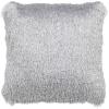 SAFAVIEH Soleil Indoor/Outdoor Shag Throw Pillow, 22″x22″, Champagne(Silver)