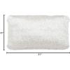 SAFAVIEH Soleil Indoor/Outdoor Shag Throw Pillow, 22″x22″, Champagne(White)
