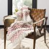 SAFAVIEH Sydney Fringe Throw Blanket, Orange/White