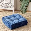 Safavieh Belia Glam 18-inch Light Grey Velvet Square Floor Pillow(Blue)