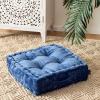 Safavieh Belia Glam 18-inch Light Grey Velvet Square Floor Pillow(Blue)