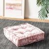 Safavieh Belia Glam 18-inch Light Grey Velvet Square Floor Pillow(Blush)