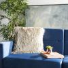 Safavieh Cali Shag Throw Pillow, Silver(Beige)