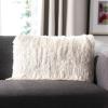 Safavieh Cali Shag Throw Pillow, Silver(Ivory)
