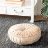 Safavieh Clary Glam 18-inch Mustard Yellow Velvet Round Floor Pillow(Champagne)