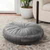 Safavieh Clary Glam 18-inch Mustard Yellow Velvet Round Floor Pillow(Grey)