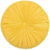 Safavieh Clary Glam 18-inch Mustard Yellow Velvet Round Floor Pillow(Mustard)