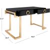 Safavieh Couture Collection Maia Black 2-Drawer Lacquer Desk(Black/Gold Leaf)
