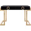 Safavieh Couture Collection Maia Black 2-Drawer Lacquer Desk(Black/Gold Leaf)