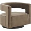 Safavieh Couture Edgar Velvet Swivel Chair(Dark Brown)