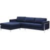 Safavieh Couture Home Camila Navy and Brushed Stainless Steel Sectional