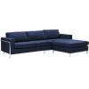 Safavieh Couture Home Camila Navy and Brushed Stainless Steel Sectional