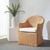 Safavieh Couture Home Collection Solomon Rattan, Natural/Beige Cushion Water Hyacinth Dining Chair (Fully Assembled) CWK2000A, Rattan