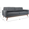Safavieh Couture Home Gneiss Mid-Century Modern Slate Grey and Dark Brown Tufted Sofa(Slate Grey/Dark Brown)