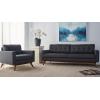 Safavieh Couture Home Gneiss Mid-Century Modern Slate Grey and Dark Brown Tufted Sofa(Slate Grey/Dark Brown)
