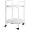 Safavieh Couture Home Jules Glam Clear Acrylic Glass Top 2-tier Bar Cart with Wheels