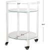 Safavieh Couture Home Jules Glam Clear Acrylic Glass Top 2-tier Bar Cart with Wheels