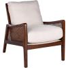 Safavieh Couture Home Moretti Mid-Century Oatmeal Linen Accent Chair(Oatmeal)