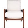 Safavieh Couture Home Moretti Mid-Century Oatmeal Linen Accent Chair(Oatmeal)