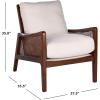 Safavieh Couture Home Moretti Mid-Century Oatmeal Linen Accent Chair(Oatmeal)