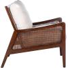 Safavieh Couture Home Moretti Mid-Century Oatmeal Linen Accent Chair(Oatmeal)
