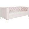 Safavieh Couture Home Vydia Glam Blush Pink Velvet and Gold Tufted Sofa(Blush/Gold)