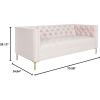 Safavieh Couture Home Vydia Glam Blush Pink Velvet and Gold Tufted Sofa(Blush/Gold)