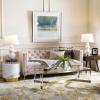 Safavieh Couture Home Vydia Glam Blush Pink Velvet and Gold Tufted Sofa(Blush/Gold)