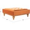 Safavieh Couture Rosealina Sienna Velvet Tufted Silver Nailhead Ottoman(Sienna)